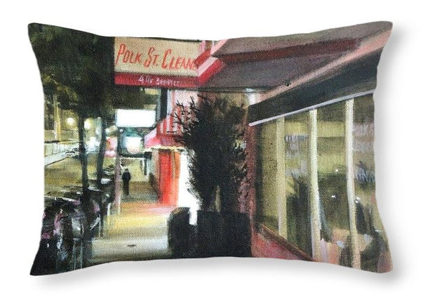 Polk St. Cleaner's - Throw Pillow
