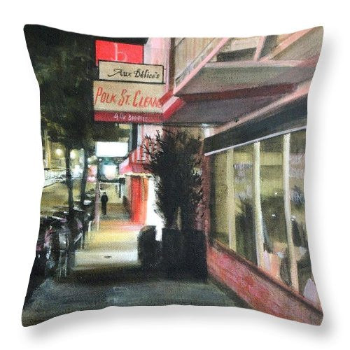 Polk St. Cleaner's - Throw Pillow